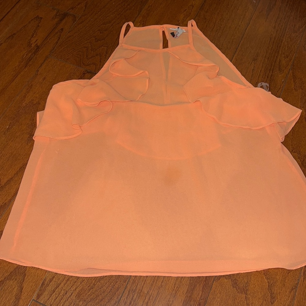 orange ruffle top
